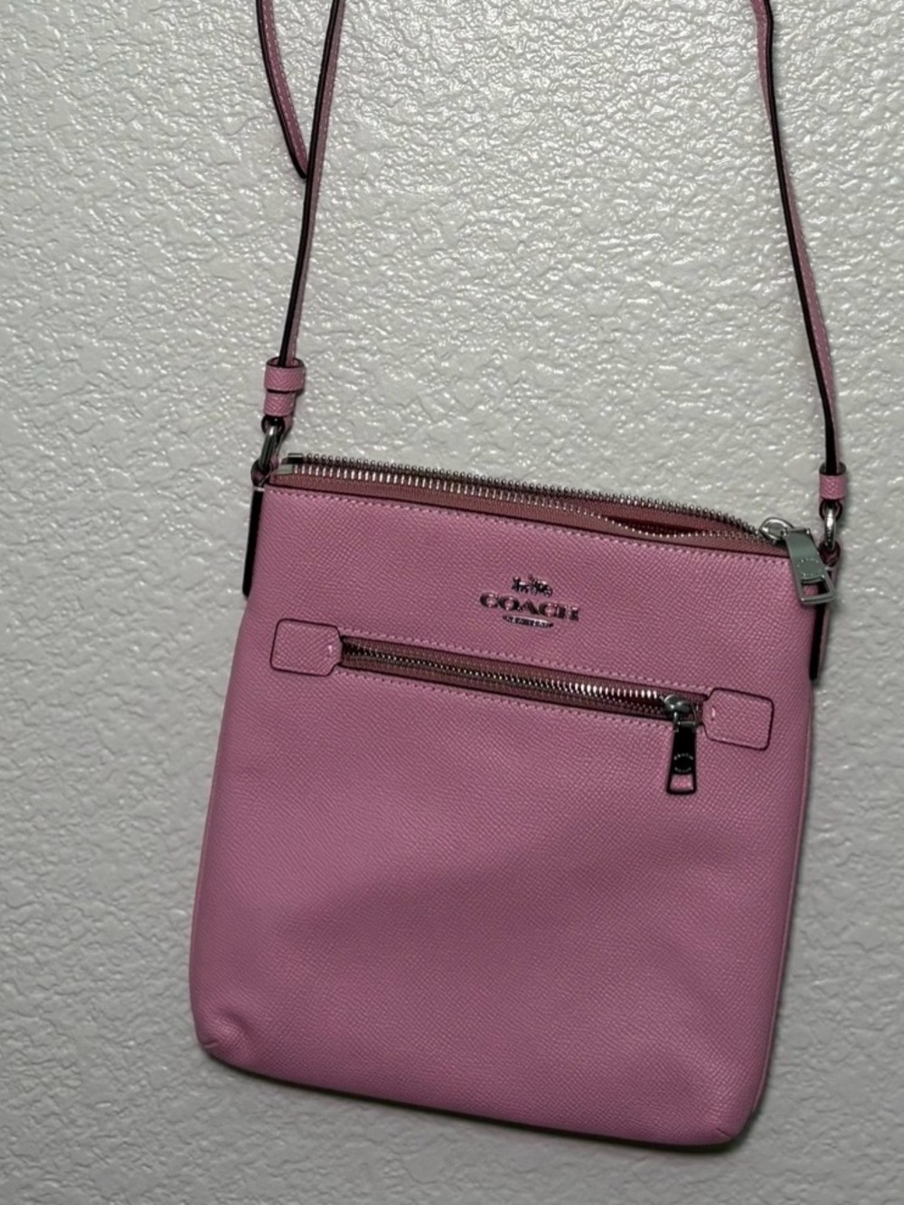 🩷 Coach Mini Rowan File Bag CE871 Pink Leather Crossbody